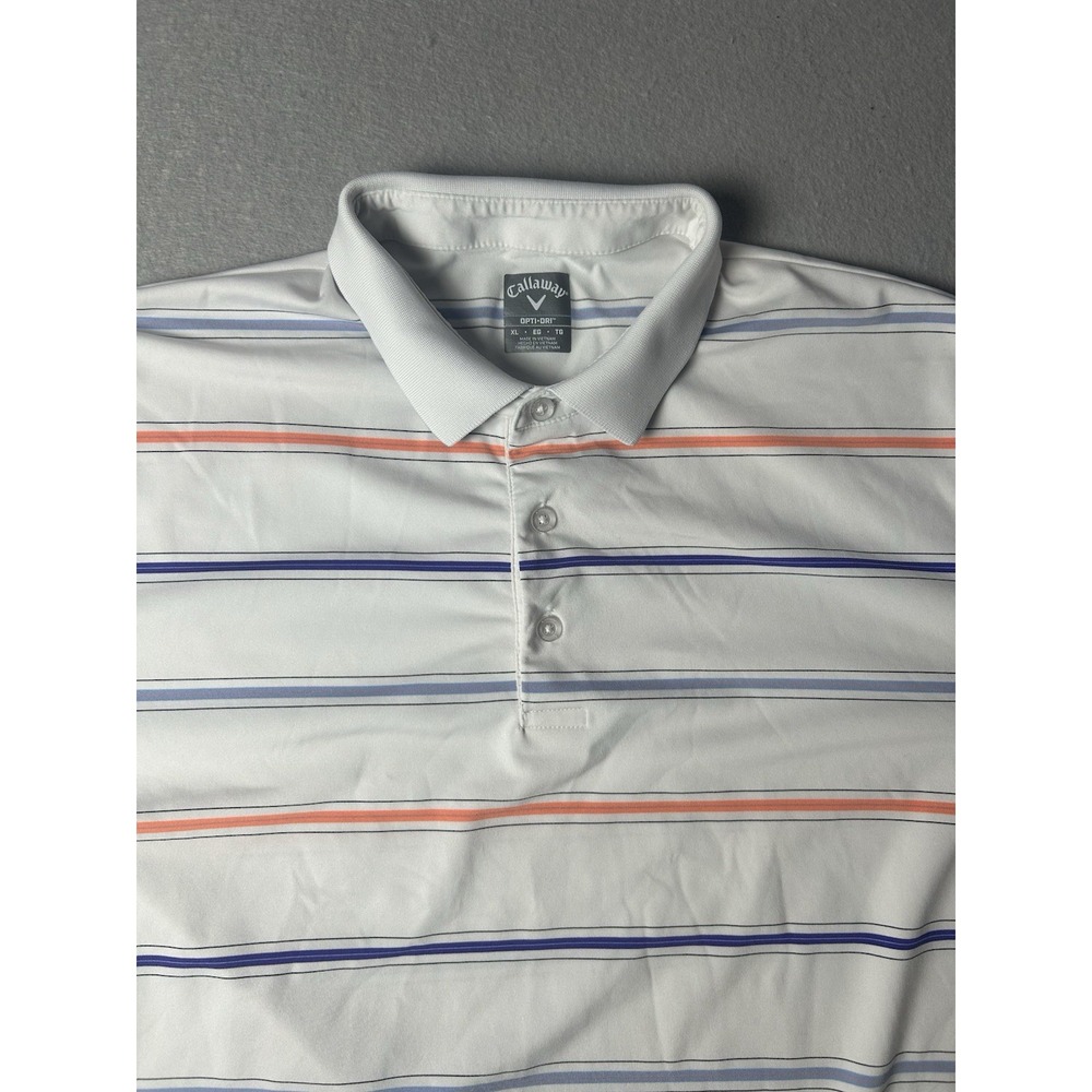 Callaway Opti Dri Performance Golf Polo Men's Size XL Stripped Preppy